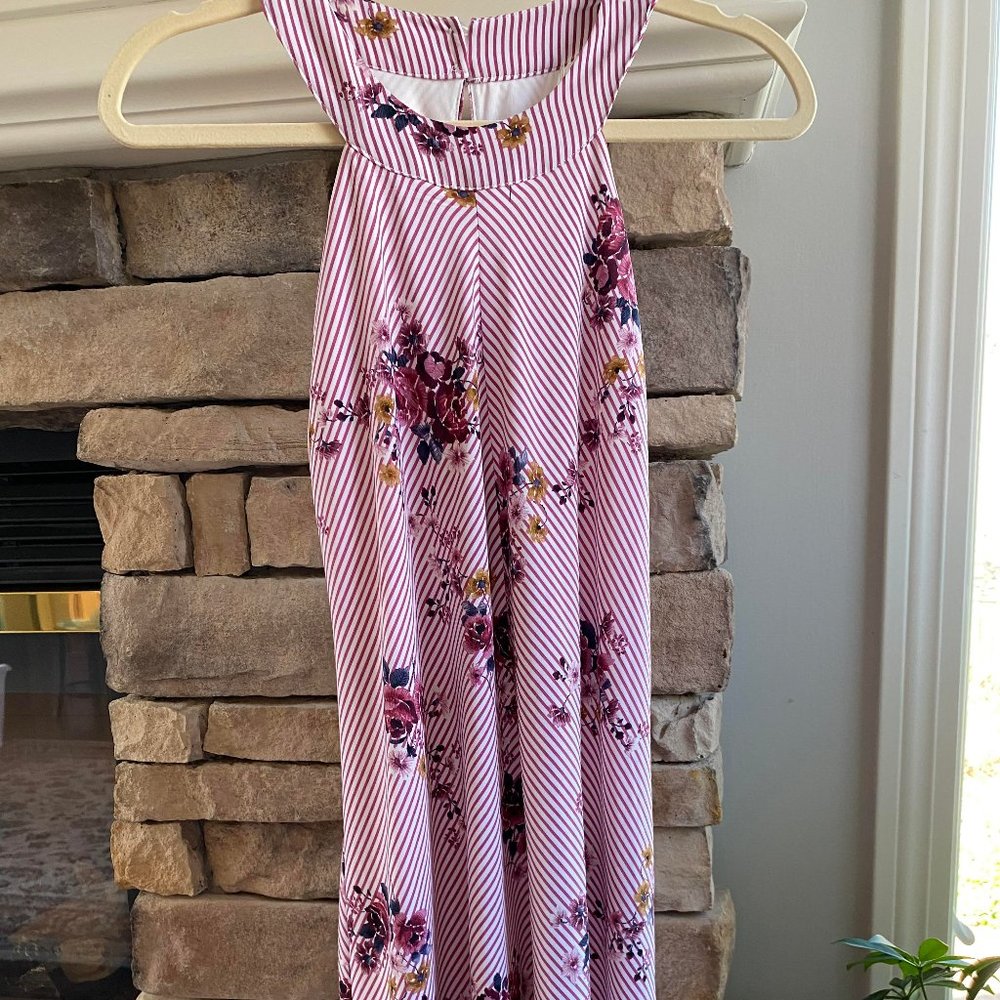 Three Pink Hearts Floral Dress